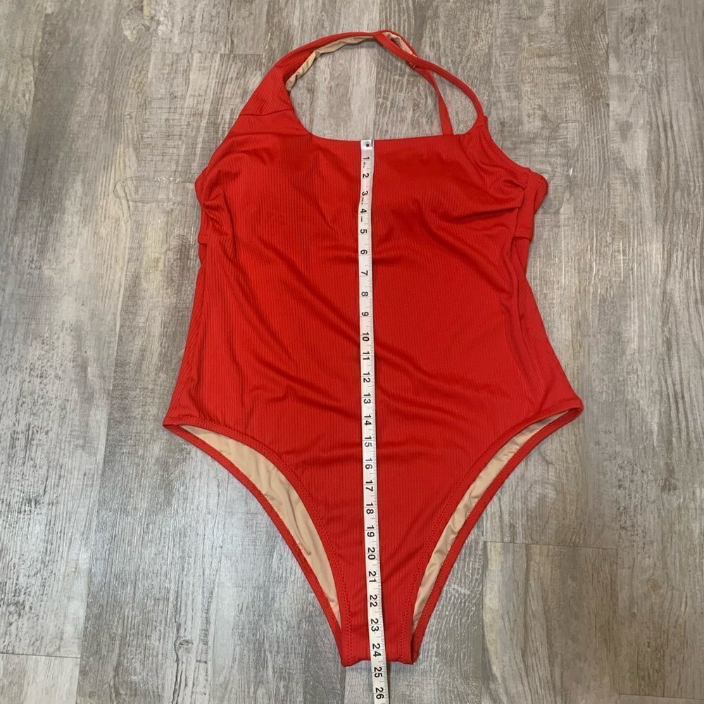 NWT Women's Ribbed Asymmetrical One Shoulder One Piece Swimsuit - Shade … - Picture 9 of 15